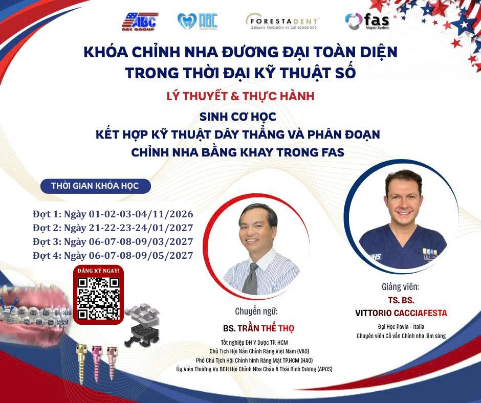 KHAI GIẢNG KHÓA HỌC CHỈNH NHA ĐƯƠNG ĐẠI TOÀN DIỆN TRONG THỜI ĐẠI KỸ THUẬT SỐ 2026