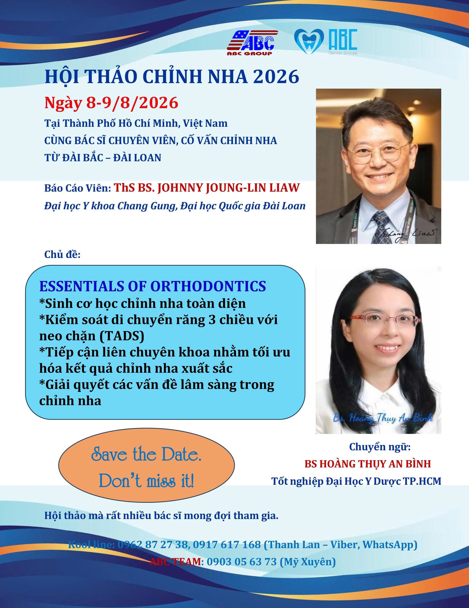 HỘI THẢO CHỈNH NHA 2026 cùng ThS. BS. JOHNNY LIN LIAW
